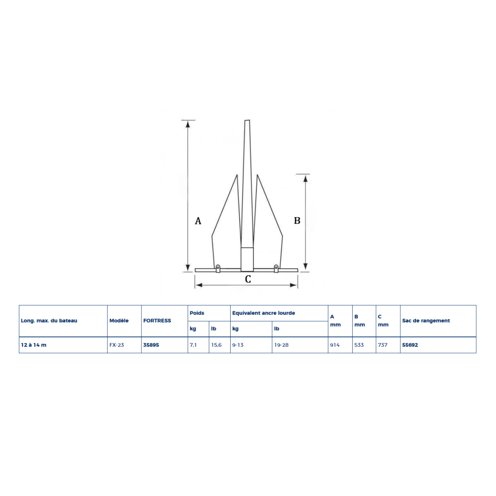 Ancre Fortress FX-23 Anchor 6.8Kg-10Lbs