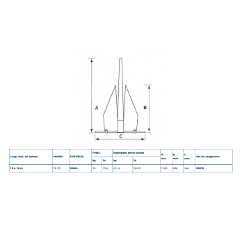 Ancre Fortress FX-55 Anchor 14.5Kg-32Lbs