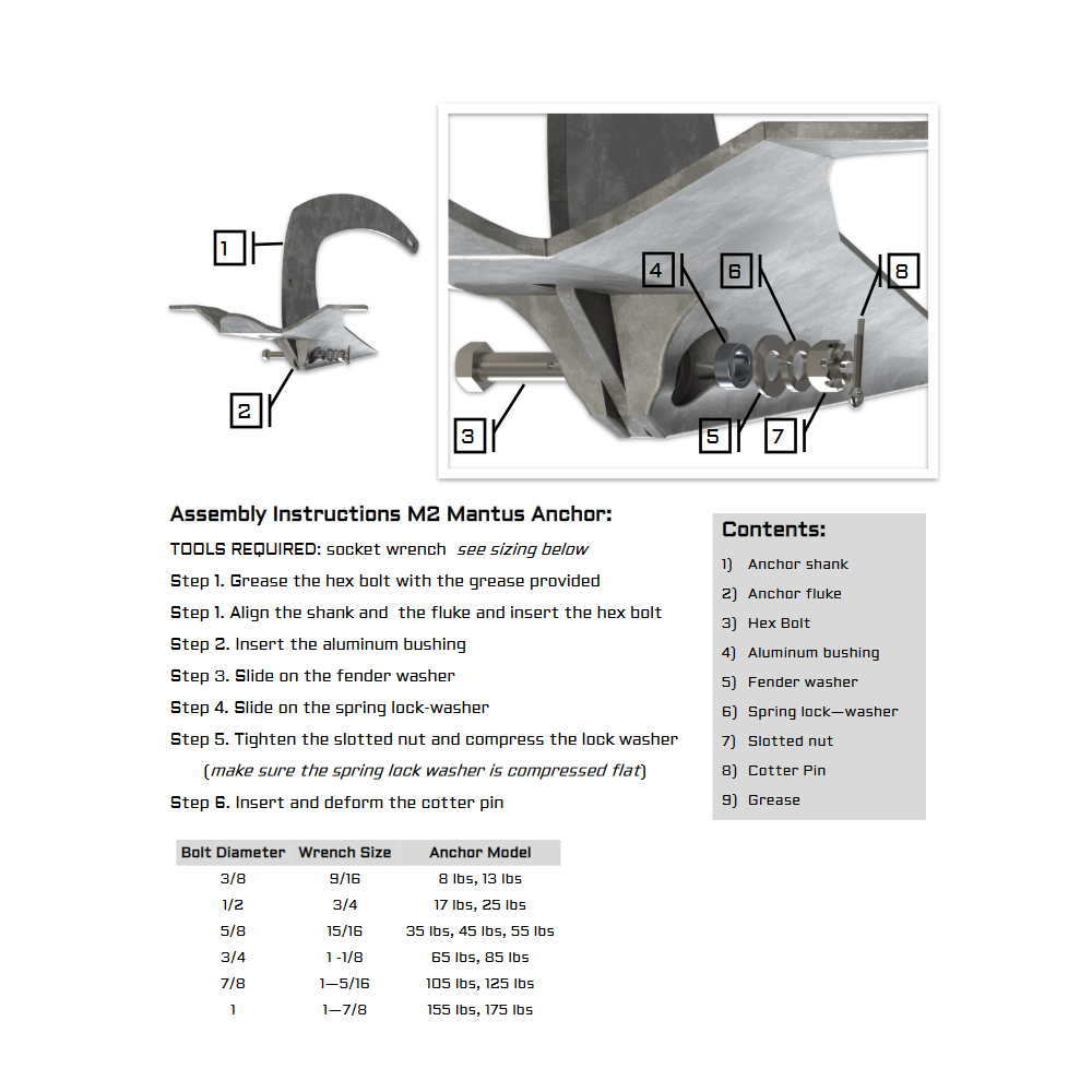 Ancre Mantus M2 56.8Kg (125Lbs)