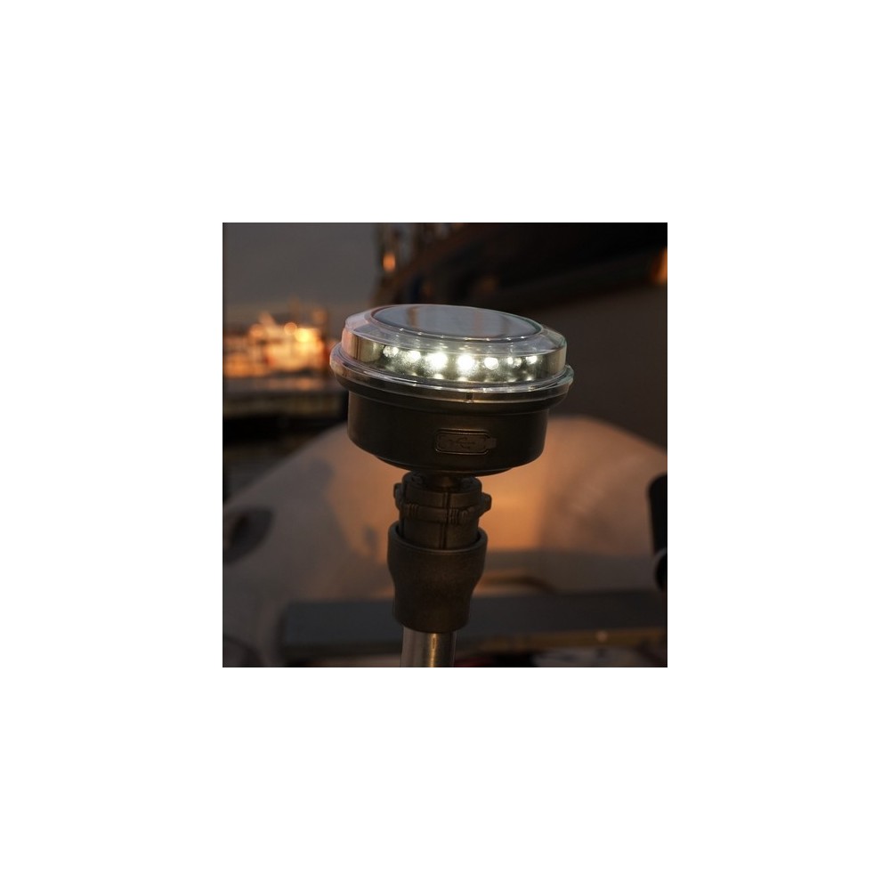 ISURE MARINE Feux de Navigation pour Bateau et Yacht, Feux d'Ancrage Toutes Directions 360° Blancs, Feux de Signalisation 12V LED, Lumières de Jour Étanches