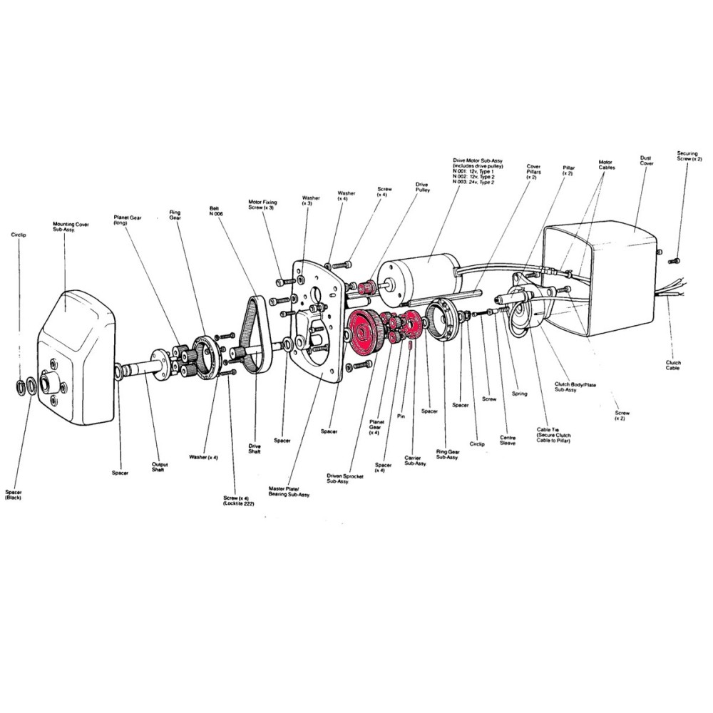 Kit d'engrenages pour Linéaire et rotatif Raymarine N021