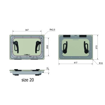Panneau de pont Master Flush 20 Rutgerson 417x272mm - Boutons noirs