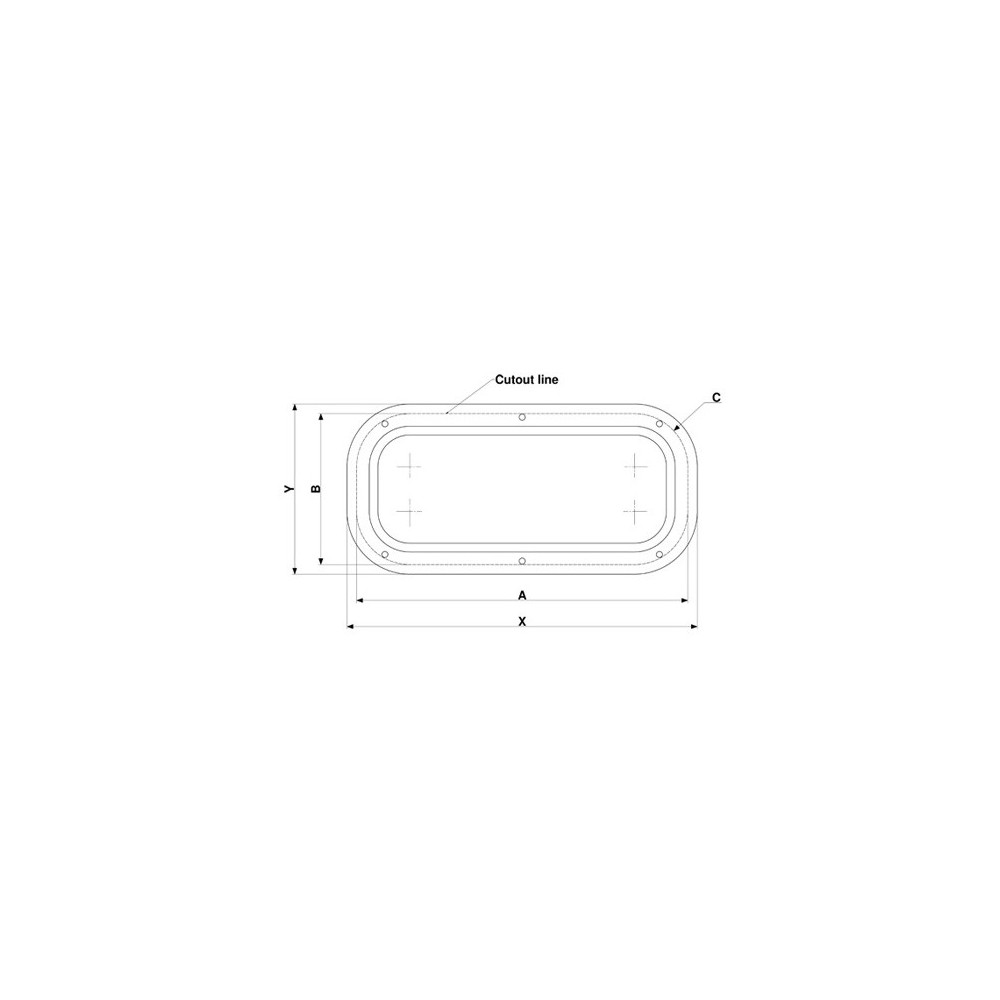 Hublot rectangulaire ouvrant Rutgerson - Cadre intérieur blanc