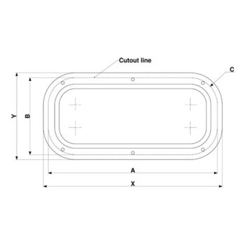 Hublot rectangulaire ouvrant Rutgerson - Cadre intérieur blanc