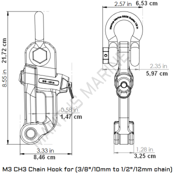 Main de fer M3 Ø10-12mm M3CH3 MANTUS MARINE
