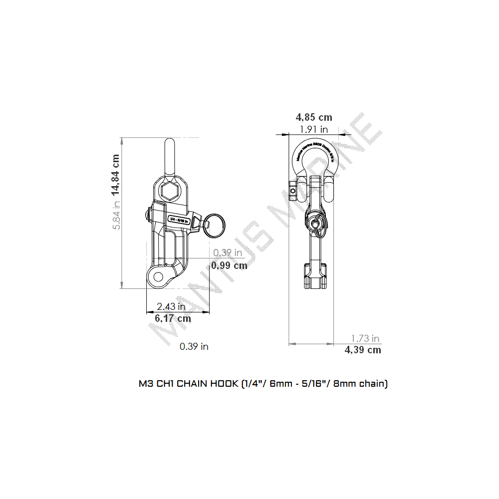 Main de fer M3 Ø6-8mm M3CH1 MANTUS MARINE