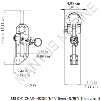 Main de fer M3 Ø6-8mm M3CH1 MANTUS MARINE