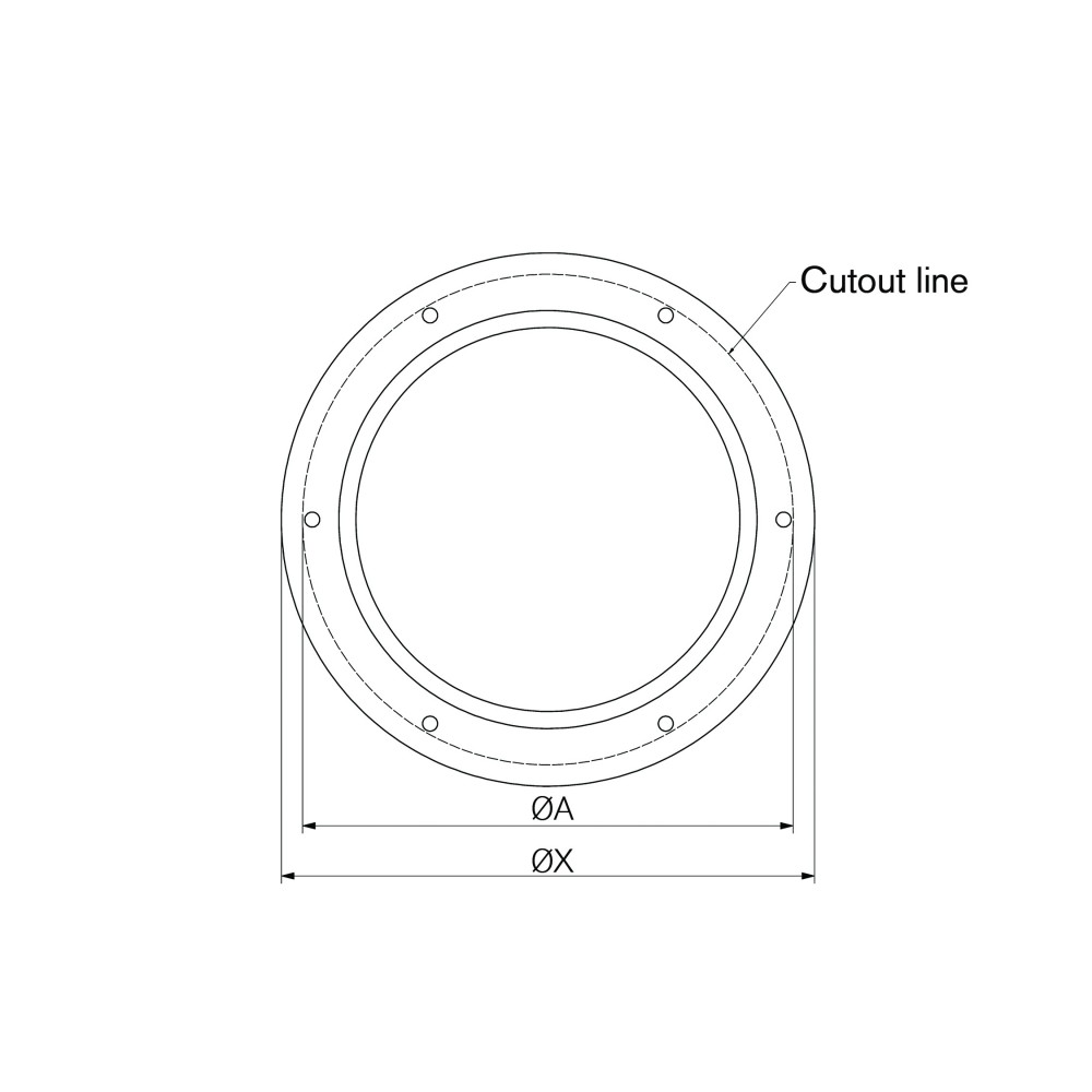 Hublot rond Ø250x20mm ouvrant Rutgerson - Inox noir - Cadre noir
