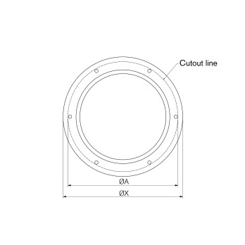 Hublot rond Ø250mm ouvrant Rutgerson - Inox poli - Cadre blanc