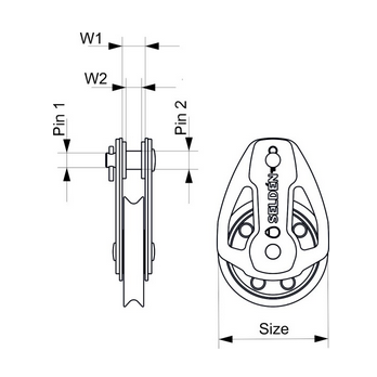 Poulie forte charge à friction Ø60mm PBB45-130 SELDEN