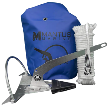Kit ancre inox 1,1kg (2,5lbs) MANTUS MARINE avec sac et cordage - pour annexe et kayak